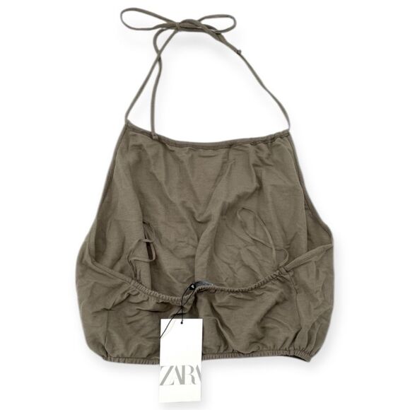 ~Zara Women's Cropped Halter Top NWT M - Picture 5 of 7